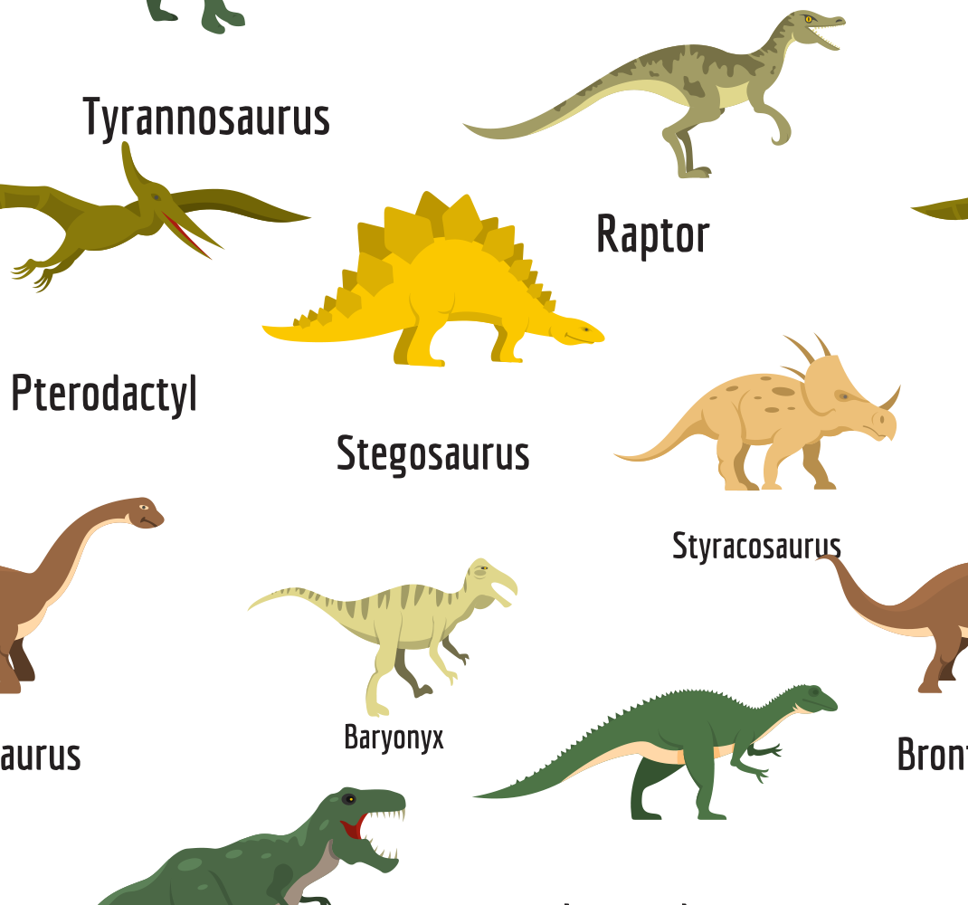 Vinil podovi spavaća soba s realističnim dinosaurima - TenStickers