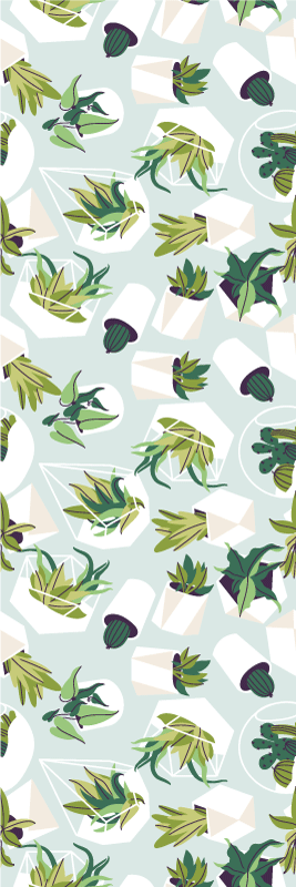 Vinil podovi spavaća soba zeleni kaktus - TenStickers