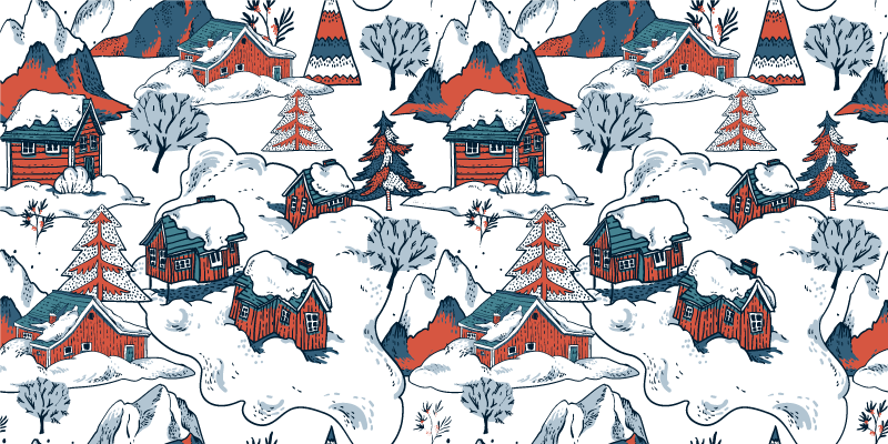 Vinil podovi priroda poljski planinski pejzaž - TenStickers