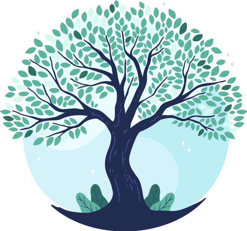 Vinil podovi priroda drvo života u plavoj boji - TenStickers