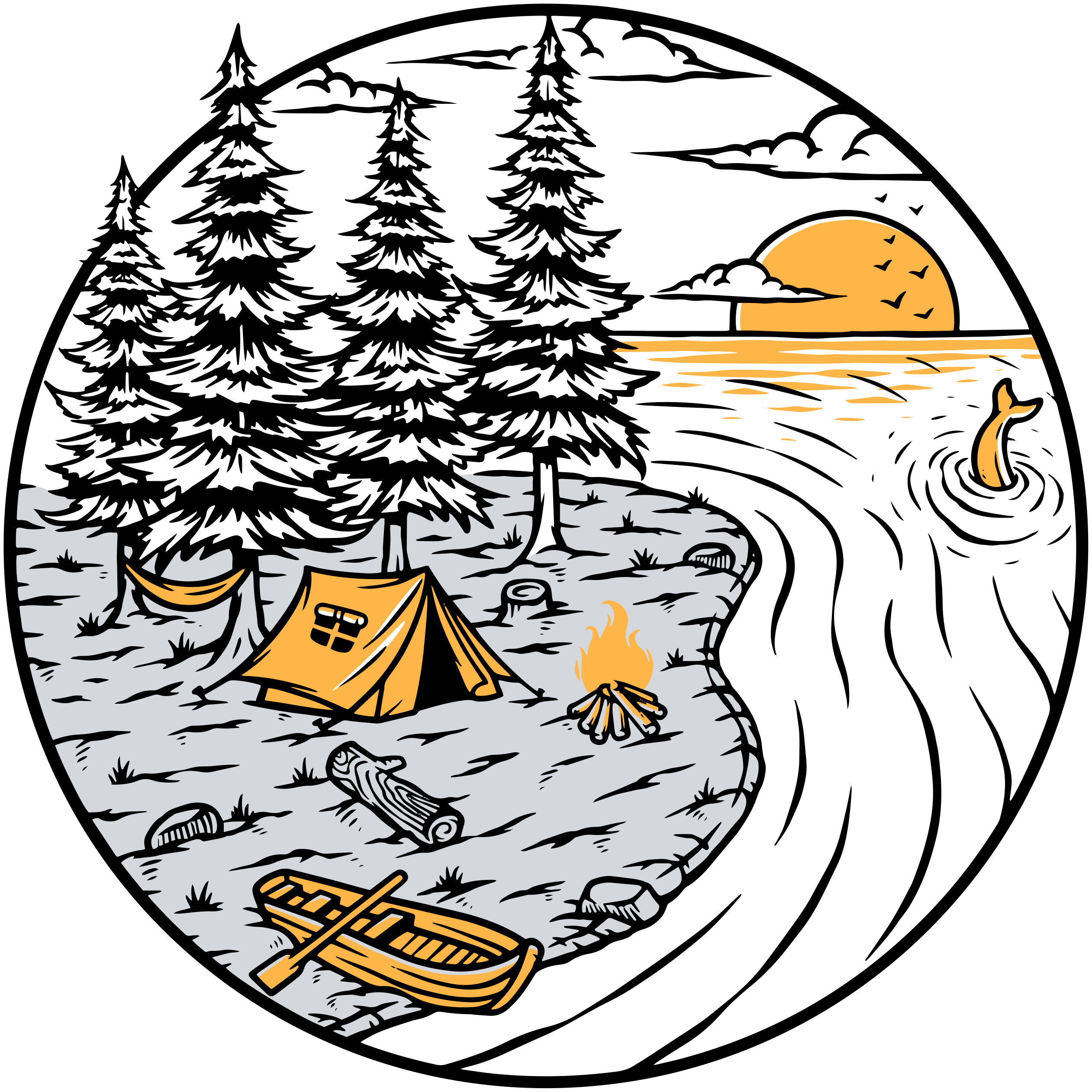 Vinil podovi priroda žuti pejzaž za motorhome - TenStickers