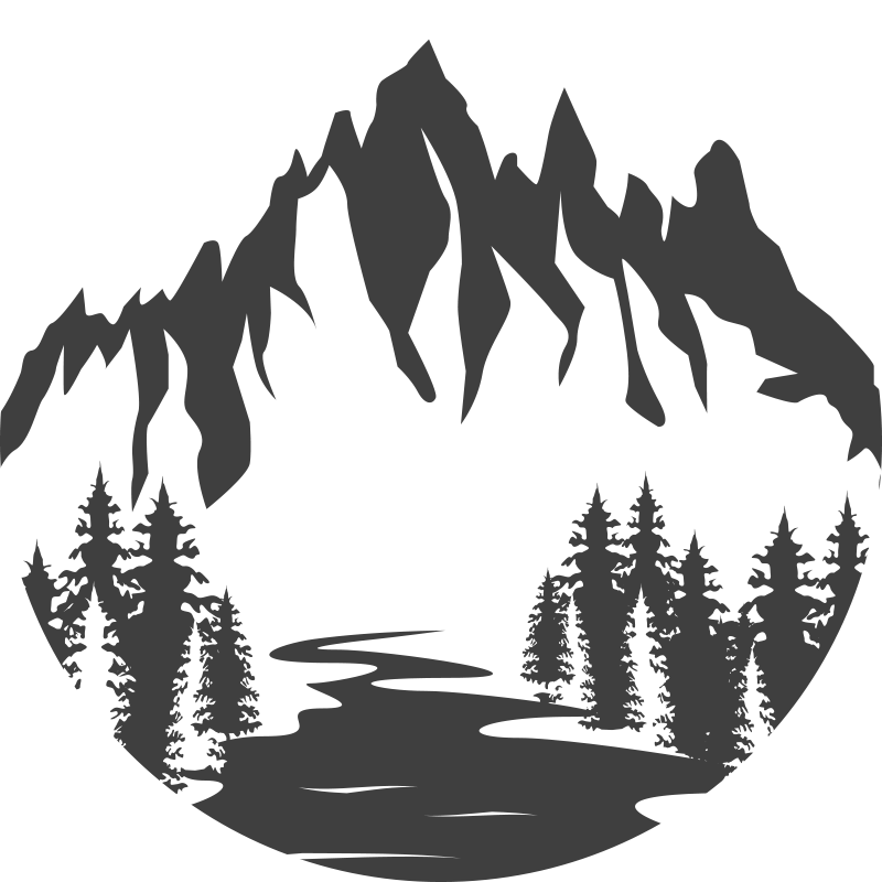 Vinil podovi priroda silueta planinskog pejzaža - TenStickers