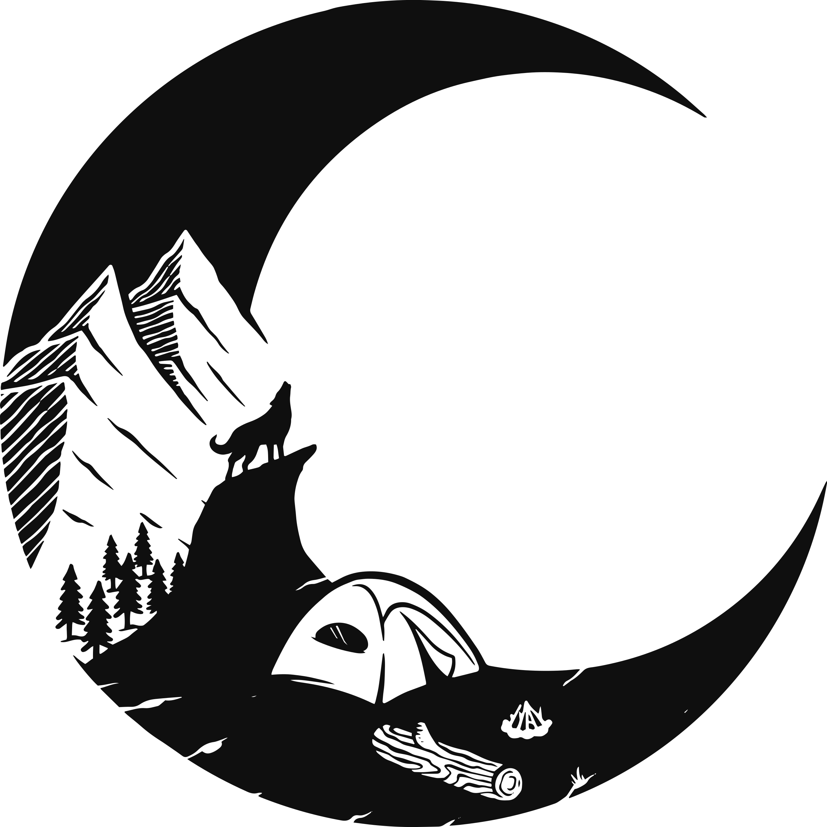 Vinil podovi priroda planinska kamperska scena - TenStickers