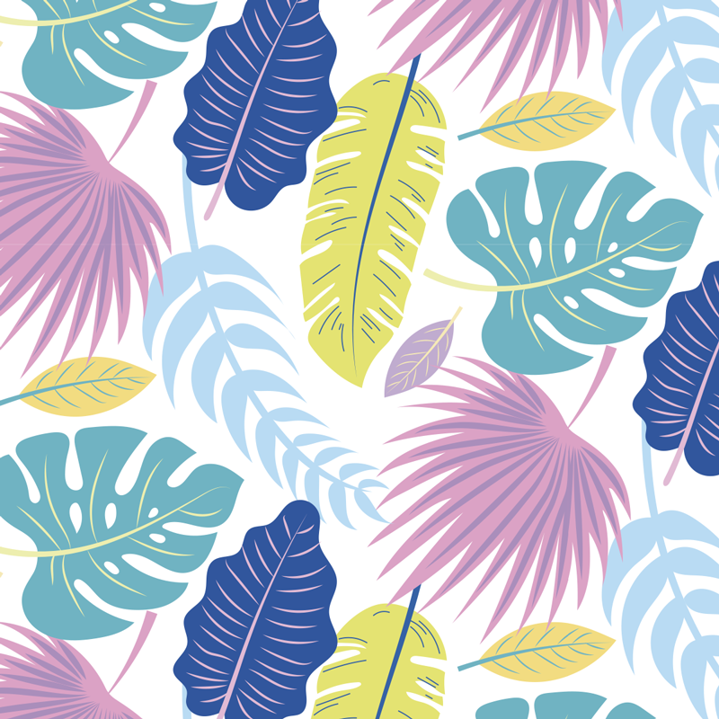 Vinil podovi priroda s šarenim uzorcima lišća - TenStickers