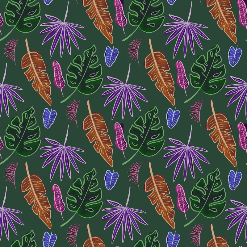 Vinil podovi cvijeće i biljke geometrijski neon ekran - TenStickers