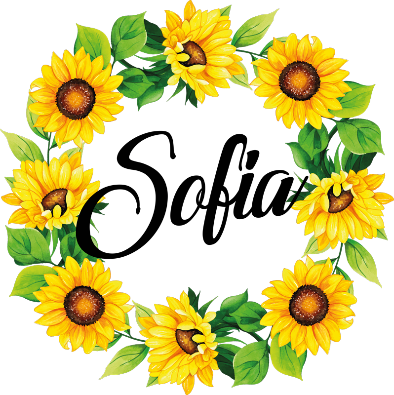 Vinil podovi cvijeće i biljke ljetna cvjetna kruna s imenom - TenStickers