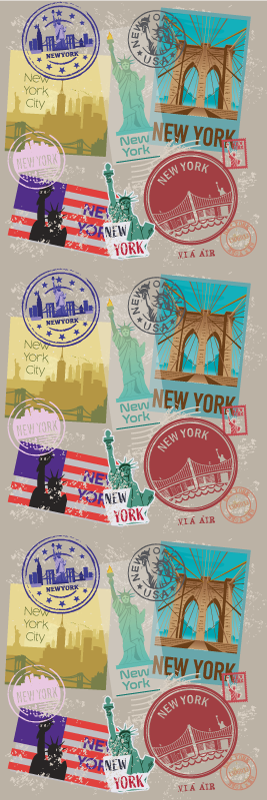 Vinil podovi spavaća soba stari nyc kolaž - TenStickers