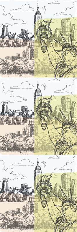 Vinil podovi spavaća soba vintage starinski nyc kolaž - TenStickers