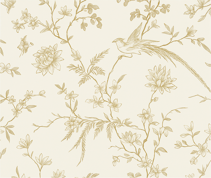 Vinil podovi spavaća soba s elegantnim cvjetnim uzorkom - TenStickers