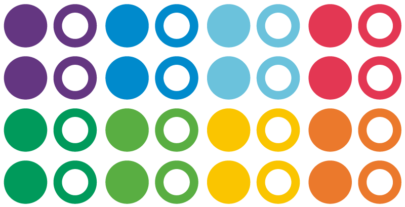 Vinil podovi geometrijski u bojama duge krugovi - TenStickers