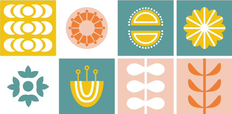 Vinil podovi geometrijski azulejo norveški - TenStickers