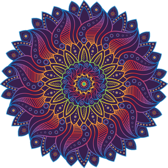 Vinil podovi geometrijski rainbow mandala - TenStickers