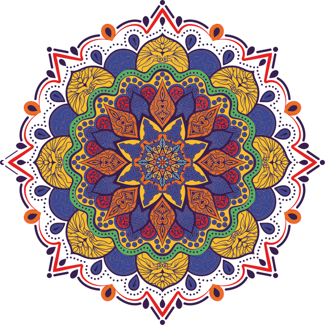 Vinil podovi geometrijski šarena cvjetna mandala - TenStickers