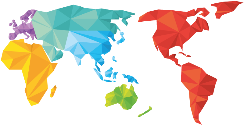 Vinil podovi geometrijski svijet u geometrijskim bojama - TenStickers