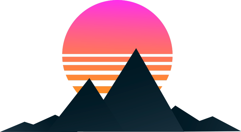 Vinil podovi geometrijski zalazak sunca u planinama - TenStickers