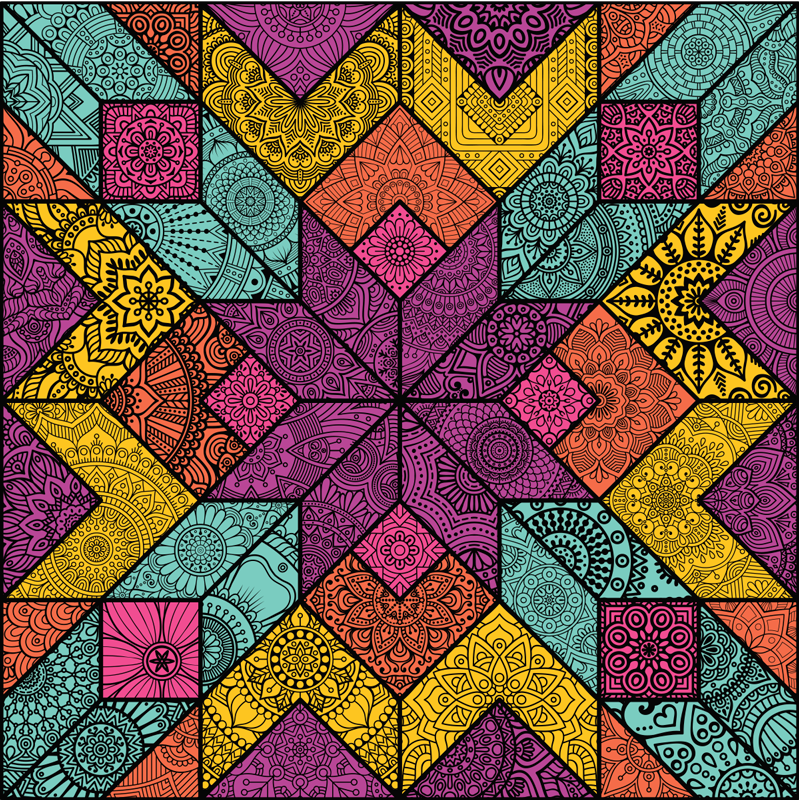 Vinil podovi geometrijski šareni geometrijski elementi - TenStickers