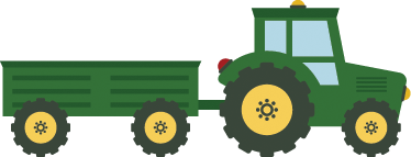 Vinil podovi djeca zeleni traktor i vagon - TenStickers