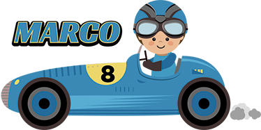 Vinil podovi djeca s imenom automobila f1 - TenStickers