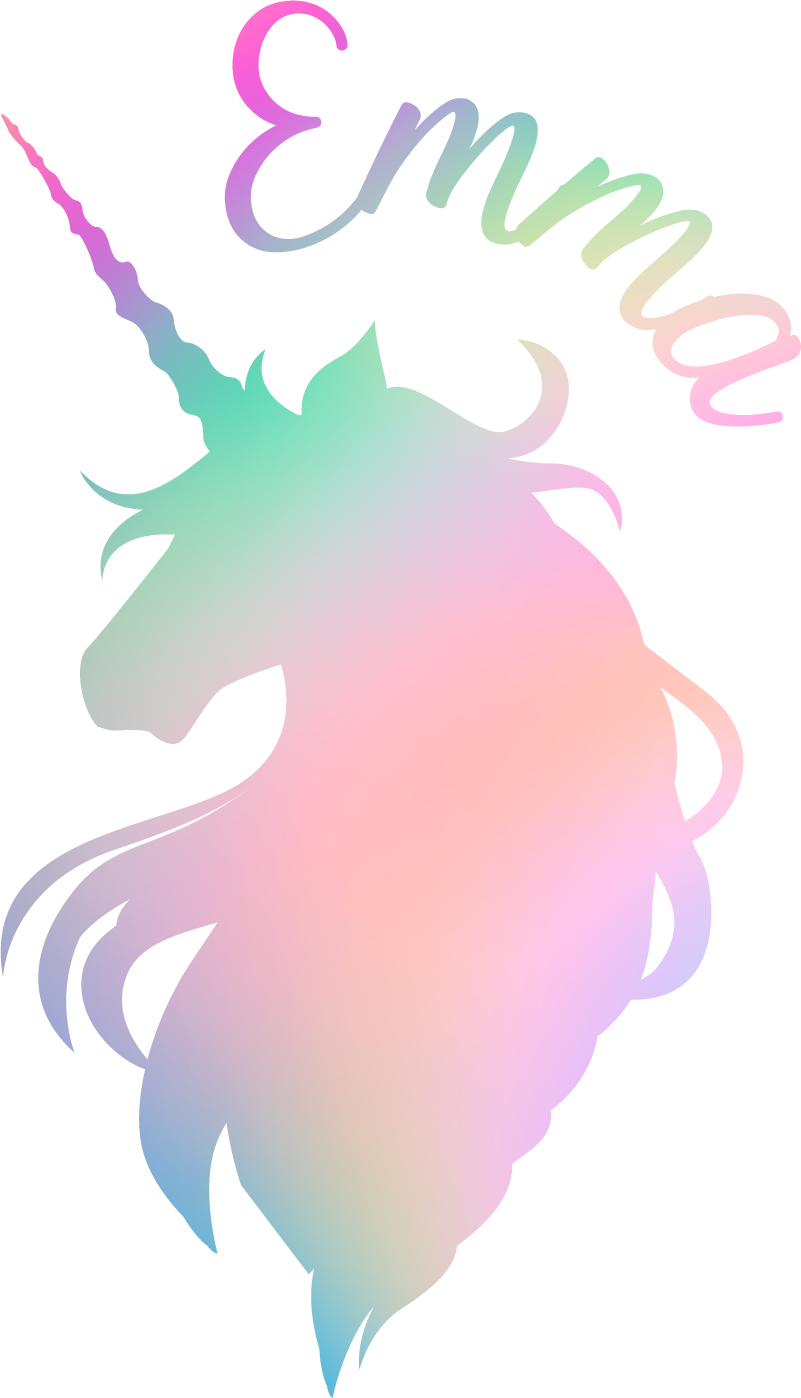 Vinil podovi djeca s personaliziranom unicorn siluetom - TenStickers