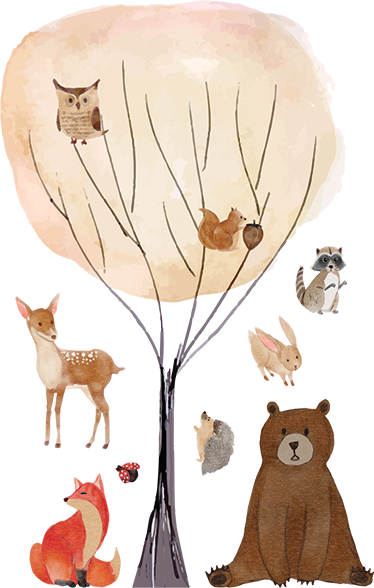 Vinil podovi djeca s motivima životinja za zidove - TenStickers