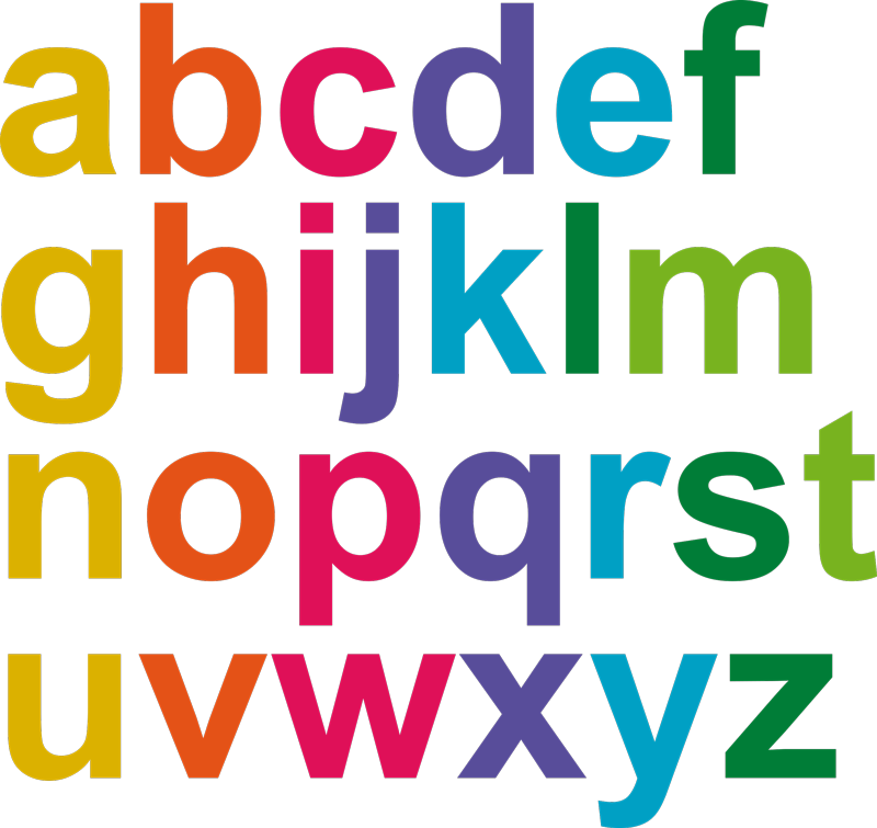 Vinil podovi djeca abeceda u minimalističkim bojama - TenStickers