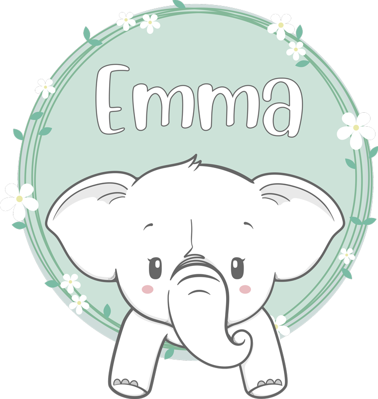Vinil podovi djeca s imenima slonova - TenStickers