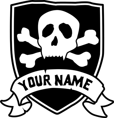 Vinil podovi djeca s piratskom lubanjom imenom - TenStickers