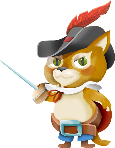 Vinil podovi djeca mačka u čizmama - TenStickers