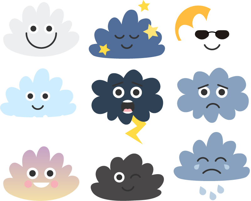 Vinil podovi djeca oblaci s licima - TenStickers