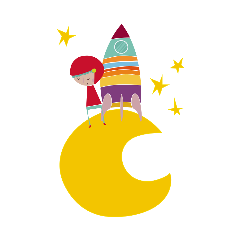 Vinil podovi djeca raketa na mjesecu - TenStickers