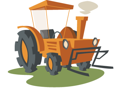 Vinil podovi djeca narančasti traktor - TenStickers