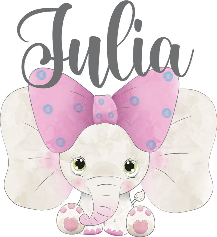 Vinil podovi djeca s slonom i bebom imenom - TenStickers