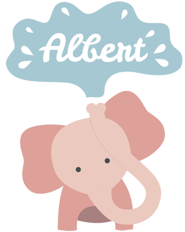 Vinil podovi djeca s imenom bebe slona - TenStickers