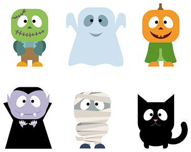 Vinil podovi djeca s halloween čudovištima - TenStickers