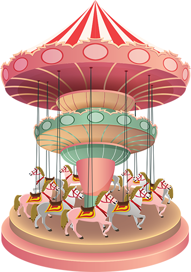 Vinil podovi djeca za fair carousel - TenStickers