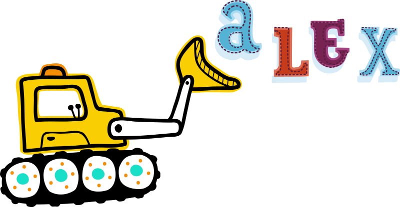 Vinil podovi djeca s personaliziranim imenom bagera - TenStickers