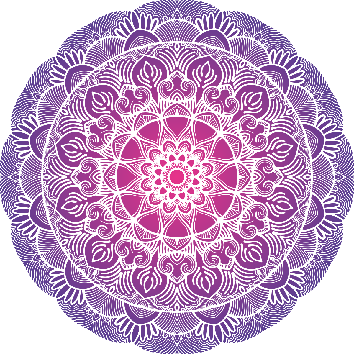 Vinil podovi spavaća soba mandala ljubičastog cvijeta - TenStickers