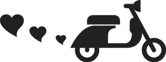 Vinil podovi spavaća soba motocikli i srca - TenStickers