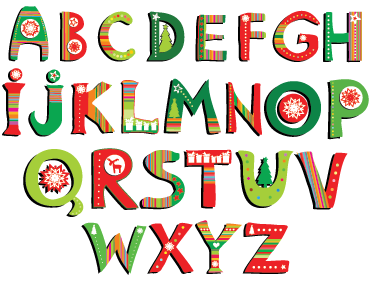 Vinil podovi djeca zeleni i crveni abeceda - TenStickers