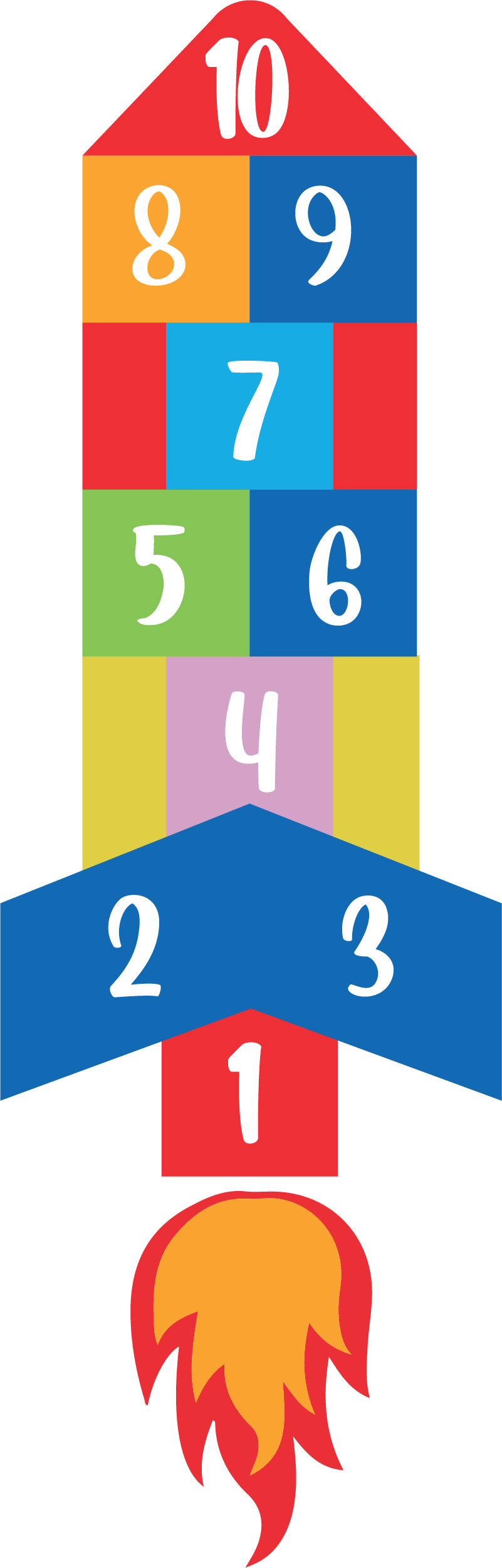 Vinil podovi igre za skakanje u raketi - TenStickers