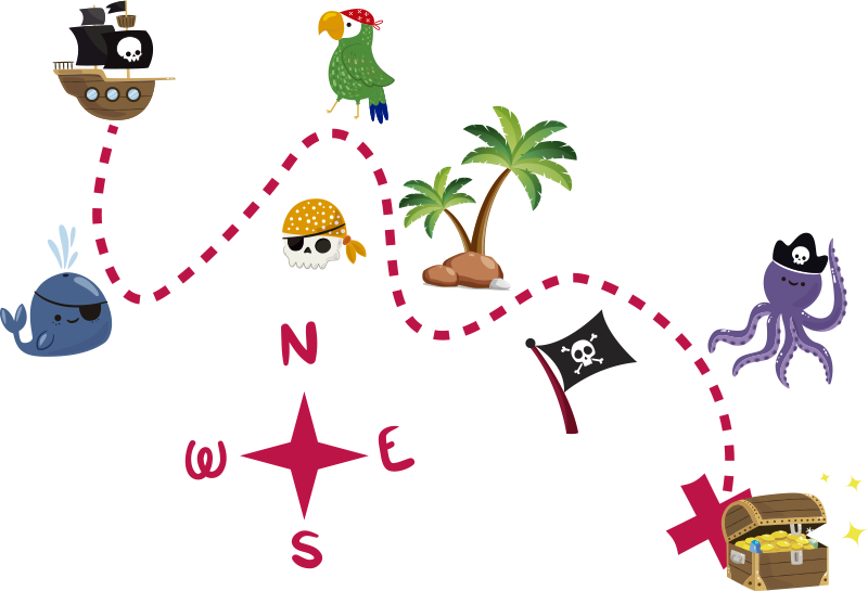 Vinil podovi igre mapa blaga - TenStickers