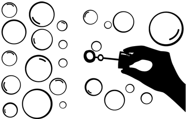 Vinil podovi igre dekorativna silueta ruku s mjehurićima - TenStickers