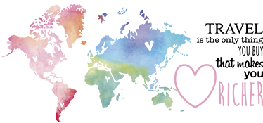 Vinil podovi karta svijeta s tekstom o putovanjima - TenStickers