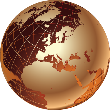 Vinil podovi karta svijeta zlatna europa - TenStickers