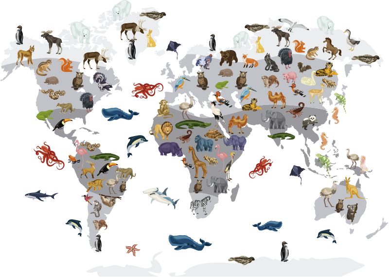 Vinil podovi karta svijeta u nordijskom stilu - TenStickers