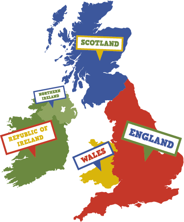Vinil podovi karta svijeta Šarena velika britanija - TenStickers