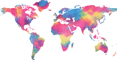 Vinil podovi karta svijeta u tie dye dizajnu - TenStickers