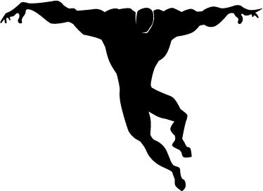 Vinil podovi djeca s motivom superheroja u skoku - TenStickers