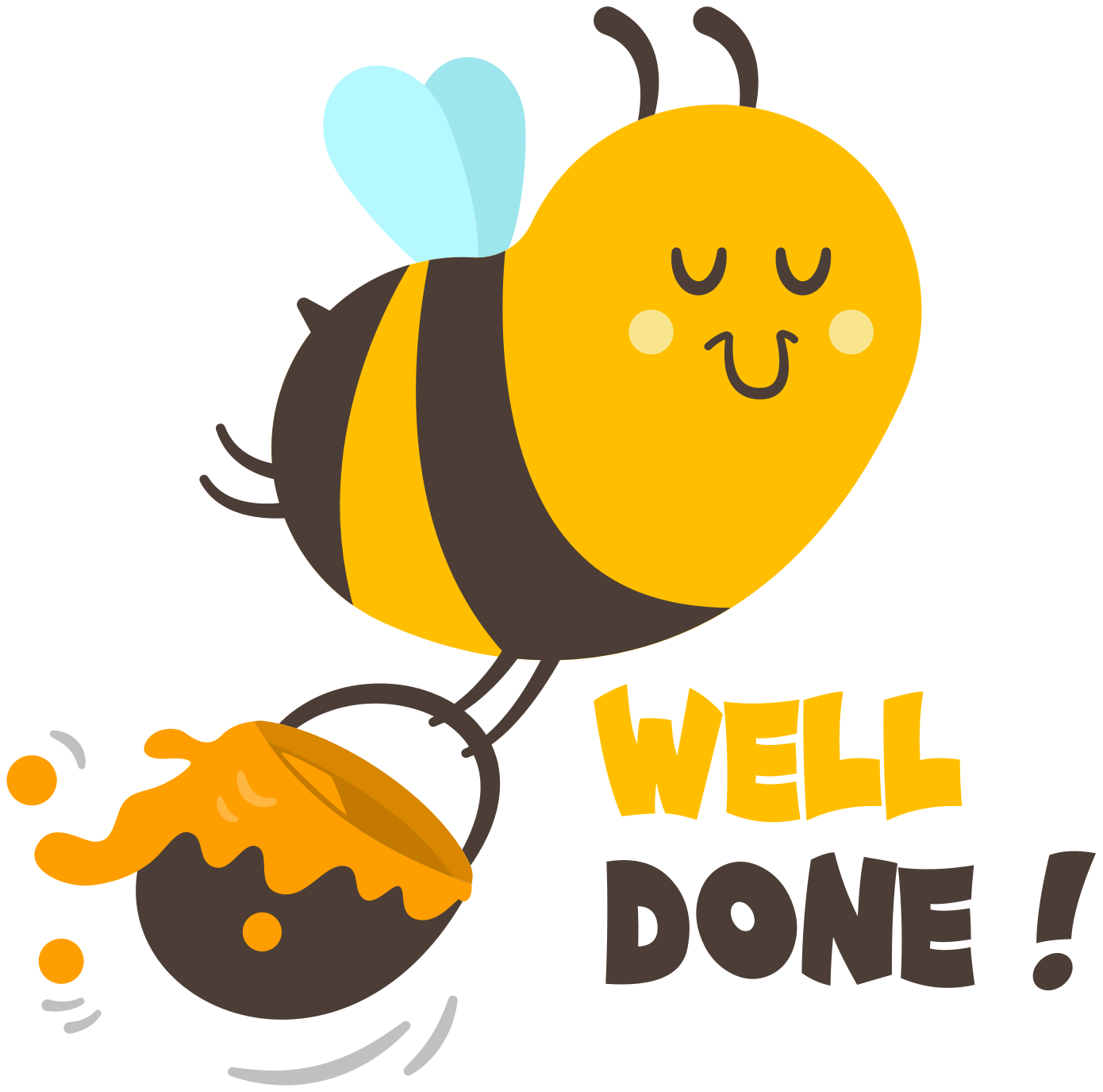 Vinil podovi djeca vesela pčelica dobro obavljen posao - TenStickers