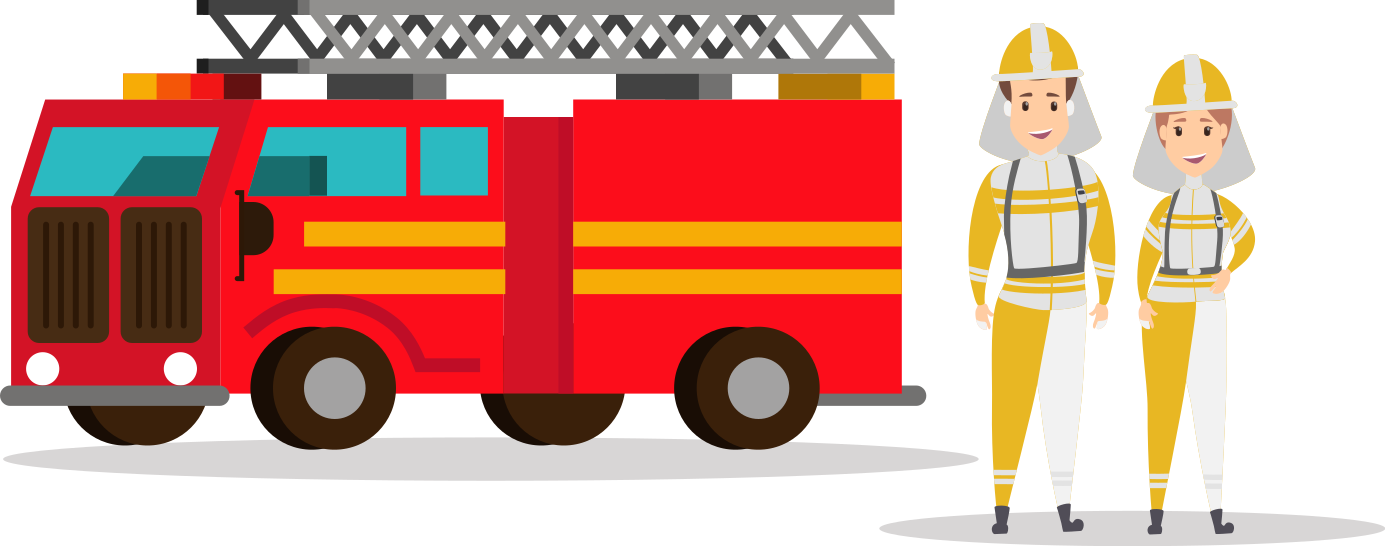 Vinil podovi djeca vatrogasci auto za igru - TenStickers